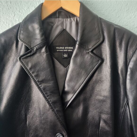 Valerie Stevens lamb leather sport blazer jacket - Picture 3 of 9
